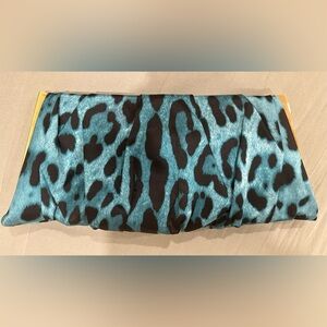 Dolce & Gabbana Silk Satin Animal Print Clutch